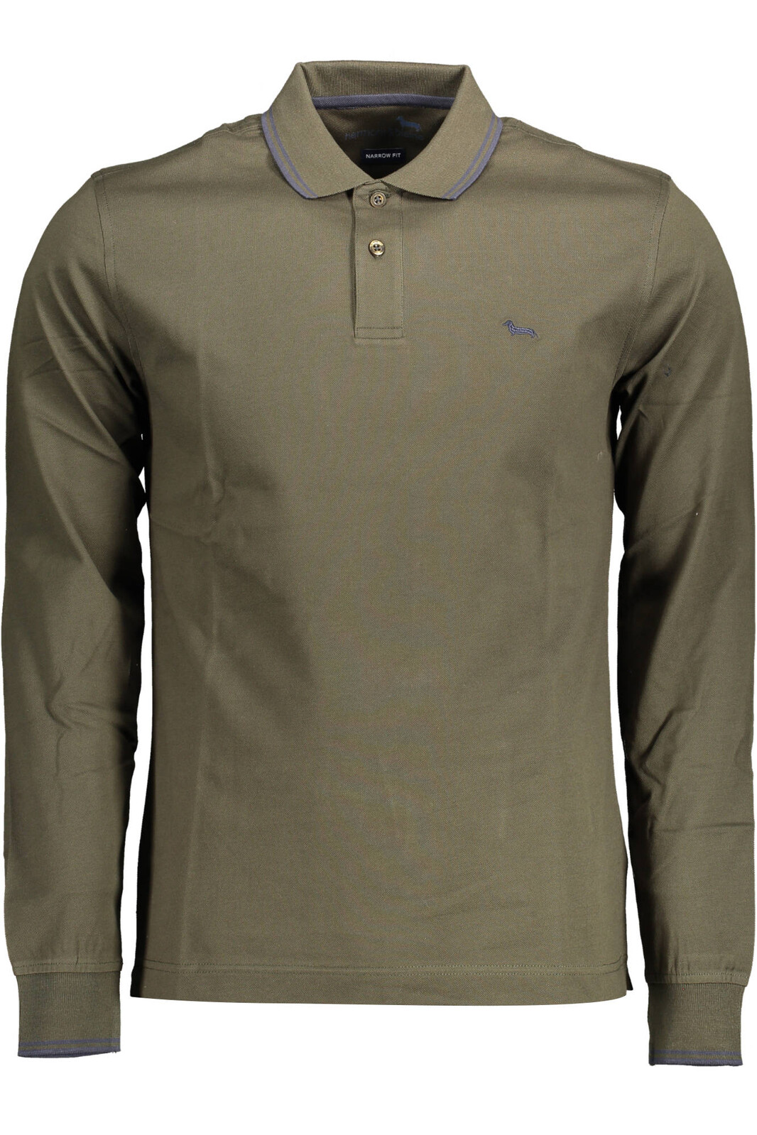 HARMONT & BLAINE GREEN MEN'S LONG SLEEVE POLO SHIRT