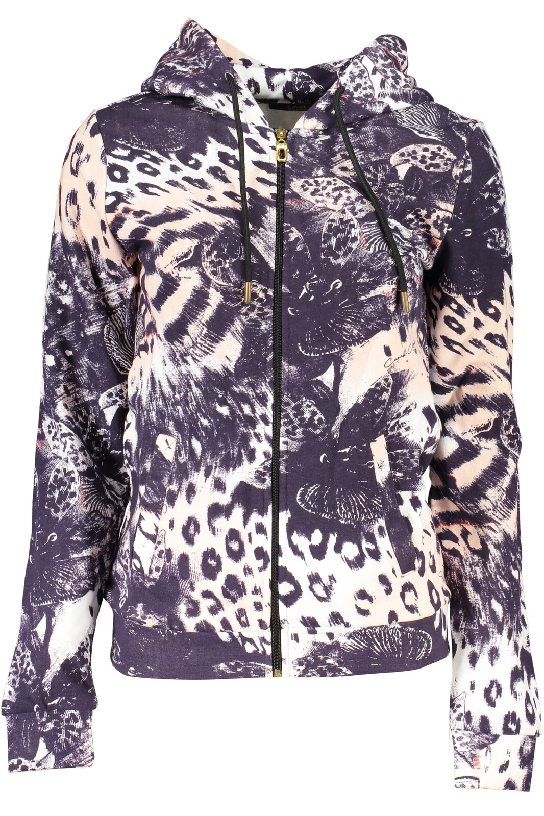 CAVALLI CLASS WOMEN'S PINK ZIP SWEATSHIRT