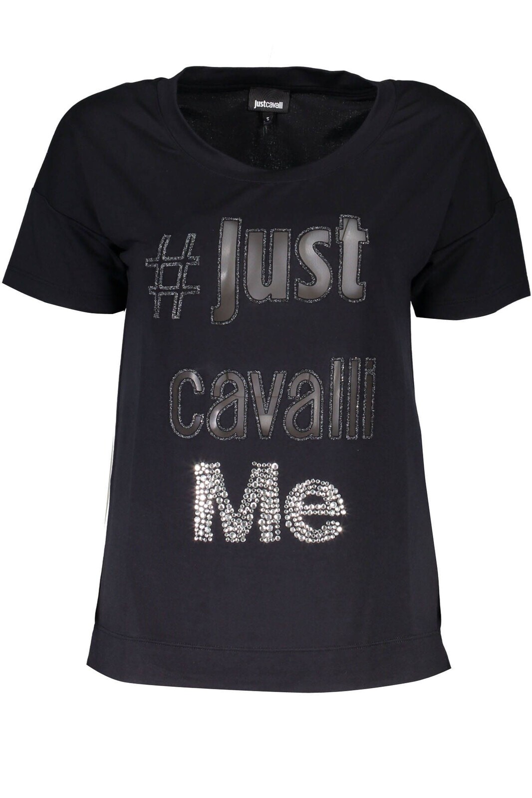 JUST CAVALLI WOMEN'S SHORT SLEEVE T-SHIRT BLACK