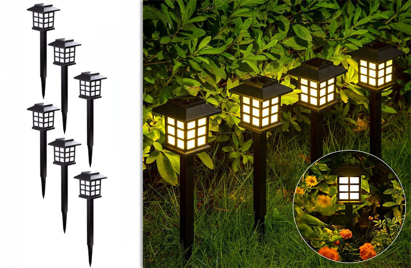 Solární zahradní lampy – Lucerny  6 kusů v sadě