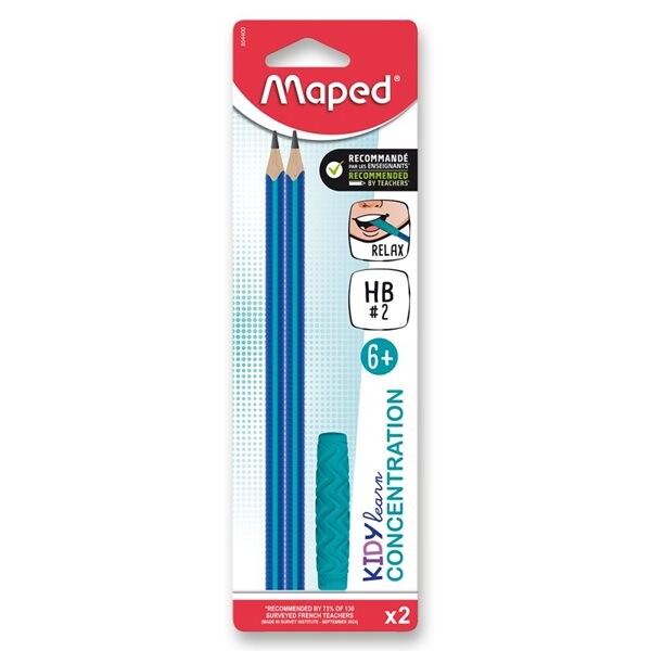 Grafitová tužka MAPED Kidy Learn HB 2 ks + kousací koncovka