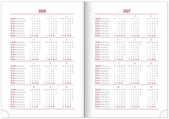 Týdenní diář 2026 Balakon bordó