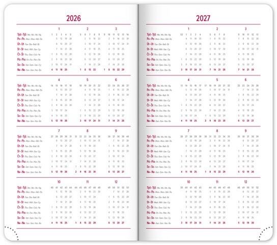 Kapesní diář Tomy 2026 modro-červený