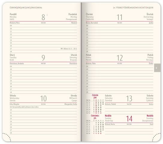 Kapesní diář Rivoli 2026 růžový