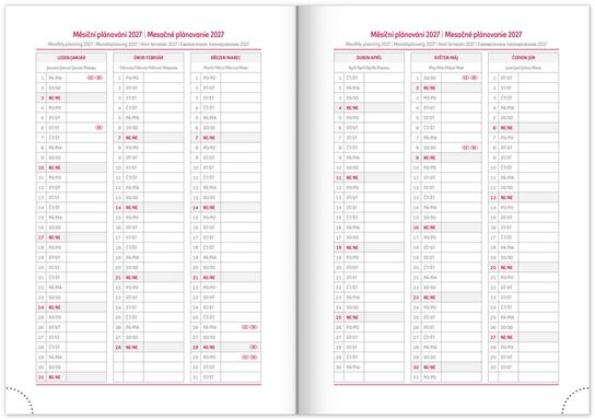 Týdenní diář Aprint 2026 modrý