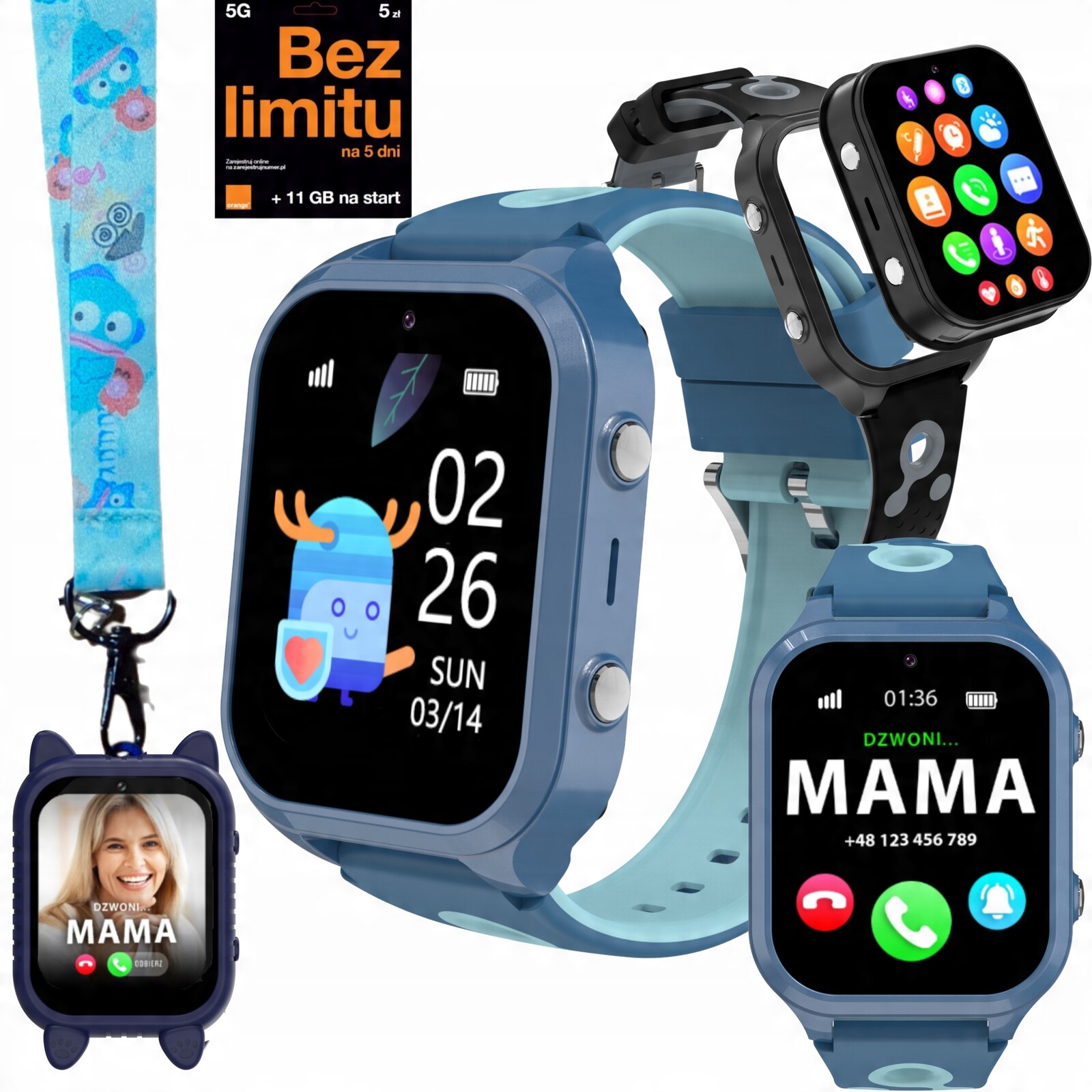 Chytré Hodinky pro děti Gps Dětské hodinky Telefon Sim Výuka Fotoaparát Pohádky