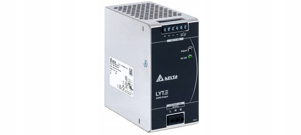DRL-24V240W1AS: DRL-24V240W1AS: Delta Din Rail 24V/10A, Lyte, s relay co