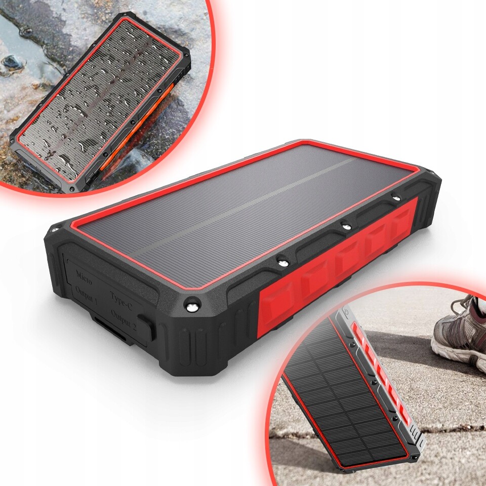 Solární powerbanka Voltic 36000mah 20W 4x Usb-c Pd QC3 Indukční nabíjení