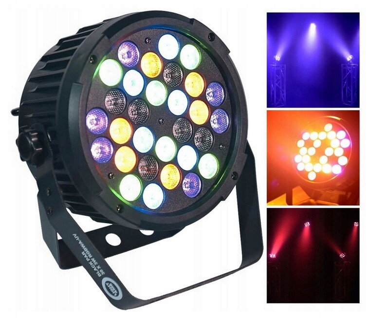 Led Scénický Reflektor Par LIGHT4ME Black Par 30x3W Rgba-uv Led