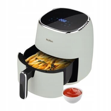 Fritéza bez tuku Hoffen 1500 W 5 l 8 programů Air Fryer krémová