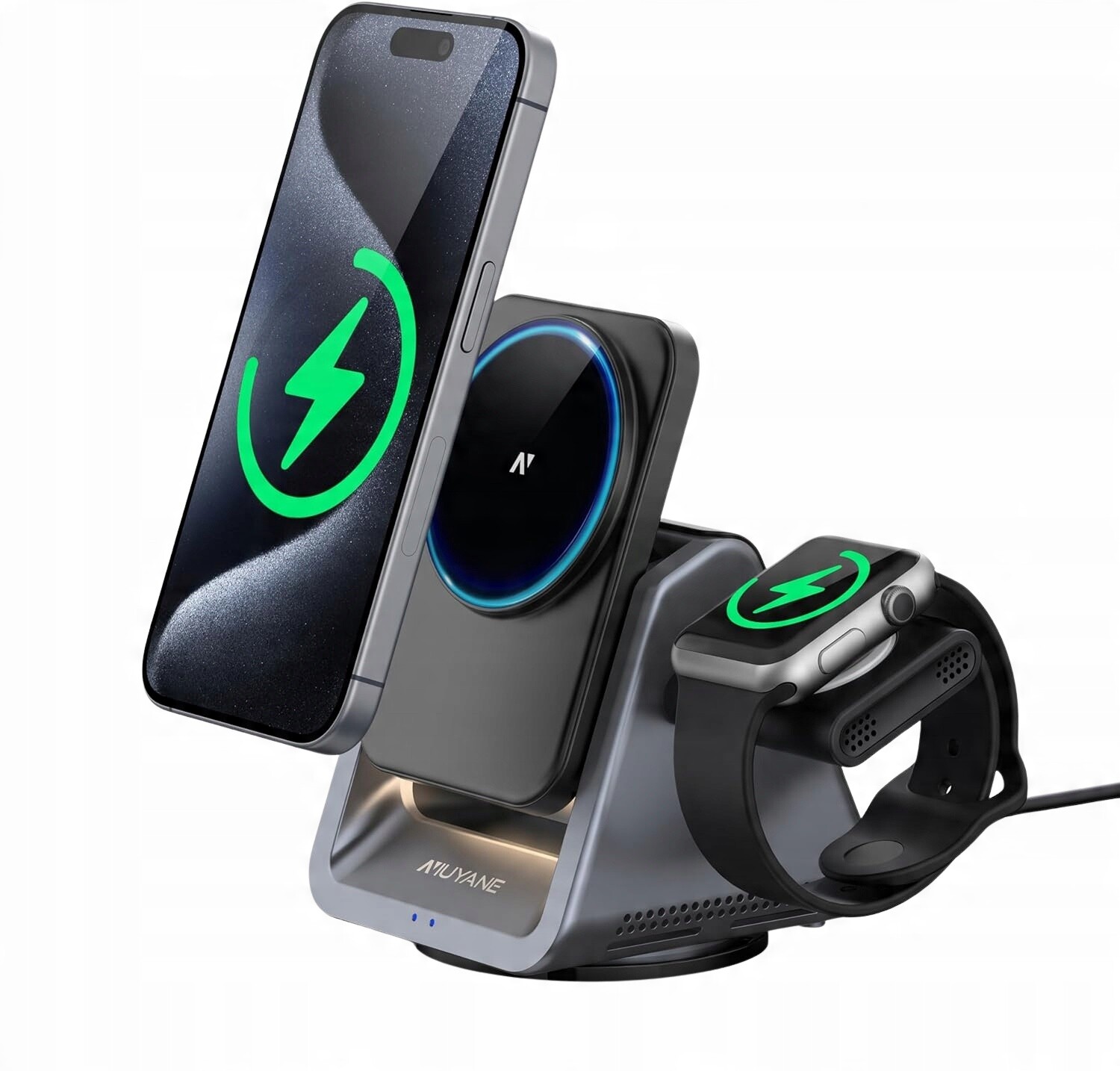 Bezdrátová nabíječka 3v1 Niuyane 15W pro Apple s lampičkou