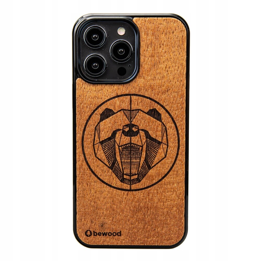 Dřevěné Pouzdro Bewood pro iPhone 15 Pro Max Medvěd Merbau