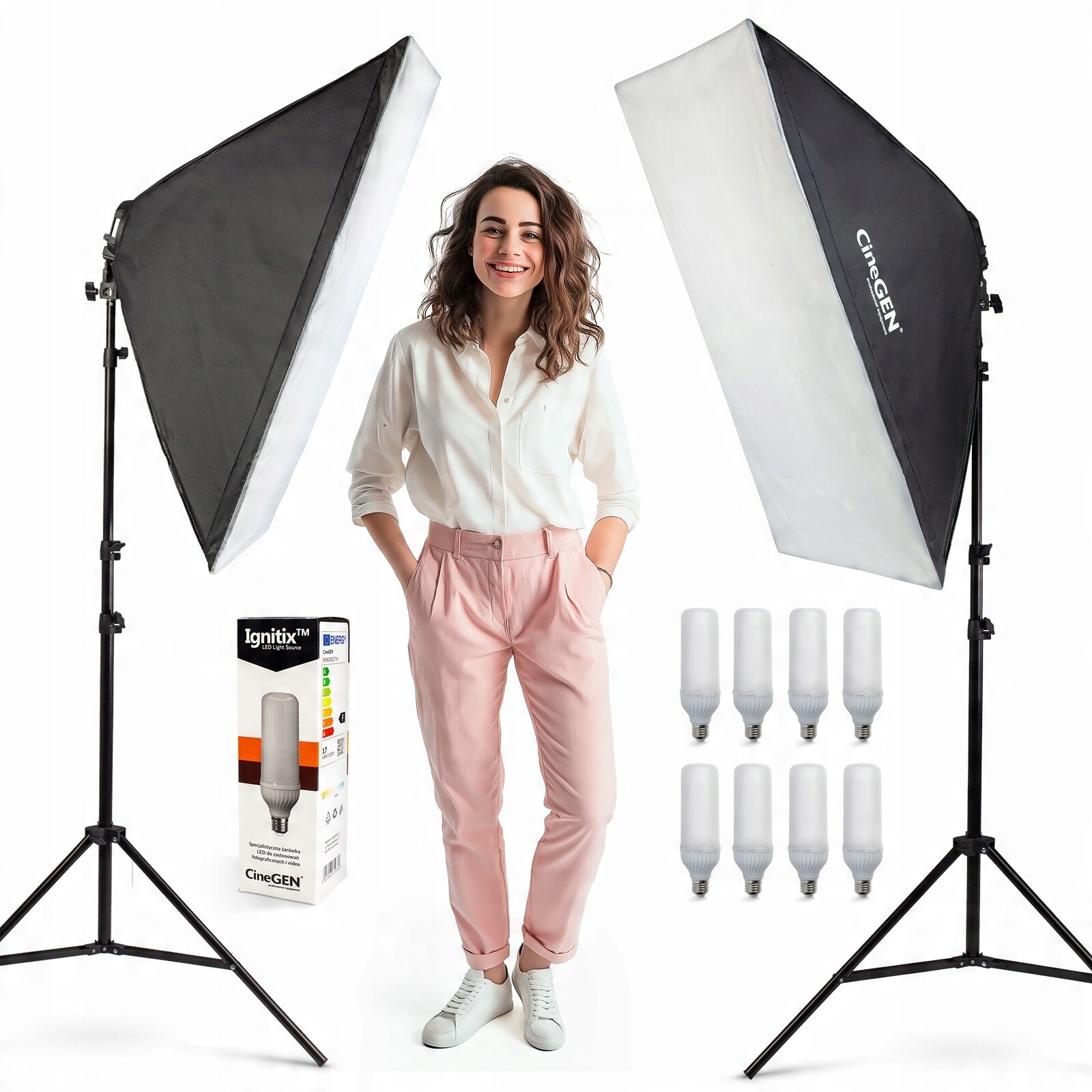 Lumilux 2 4-žárovkové Led softboxy 60 x 90 cm 125 W