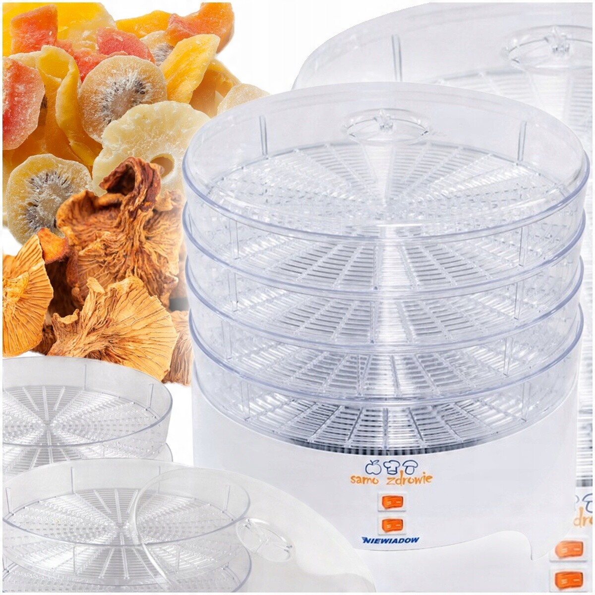 Sušička Hub Ovoce Zeleniny Bylin Niewiadów 500 W Vyrobená v Polsku