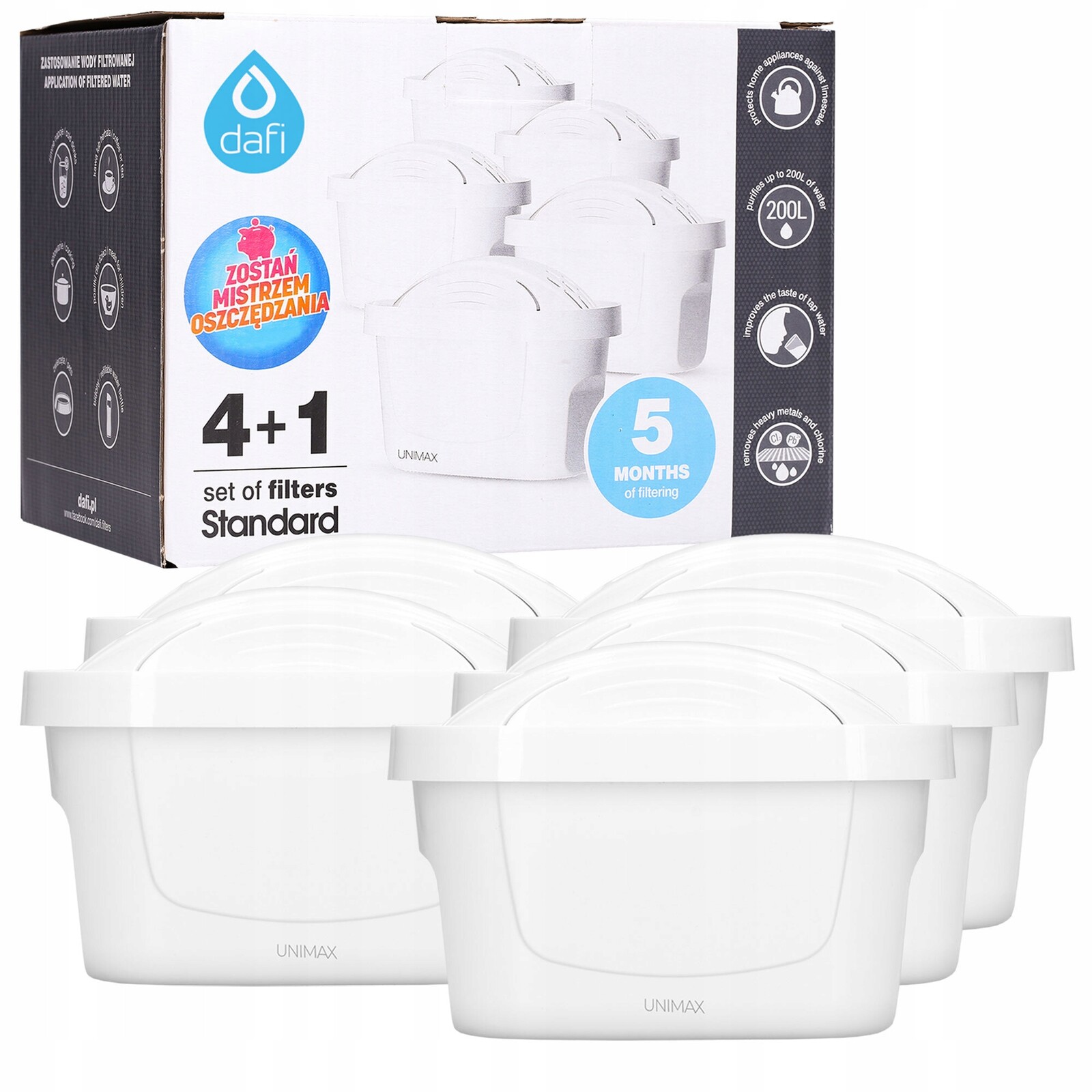 Dafi Filtrační Vložka do džbánu Sada 5 kusů Bílých Filtrů do džbánků