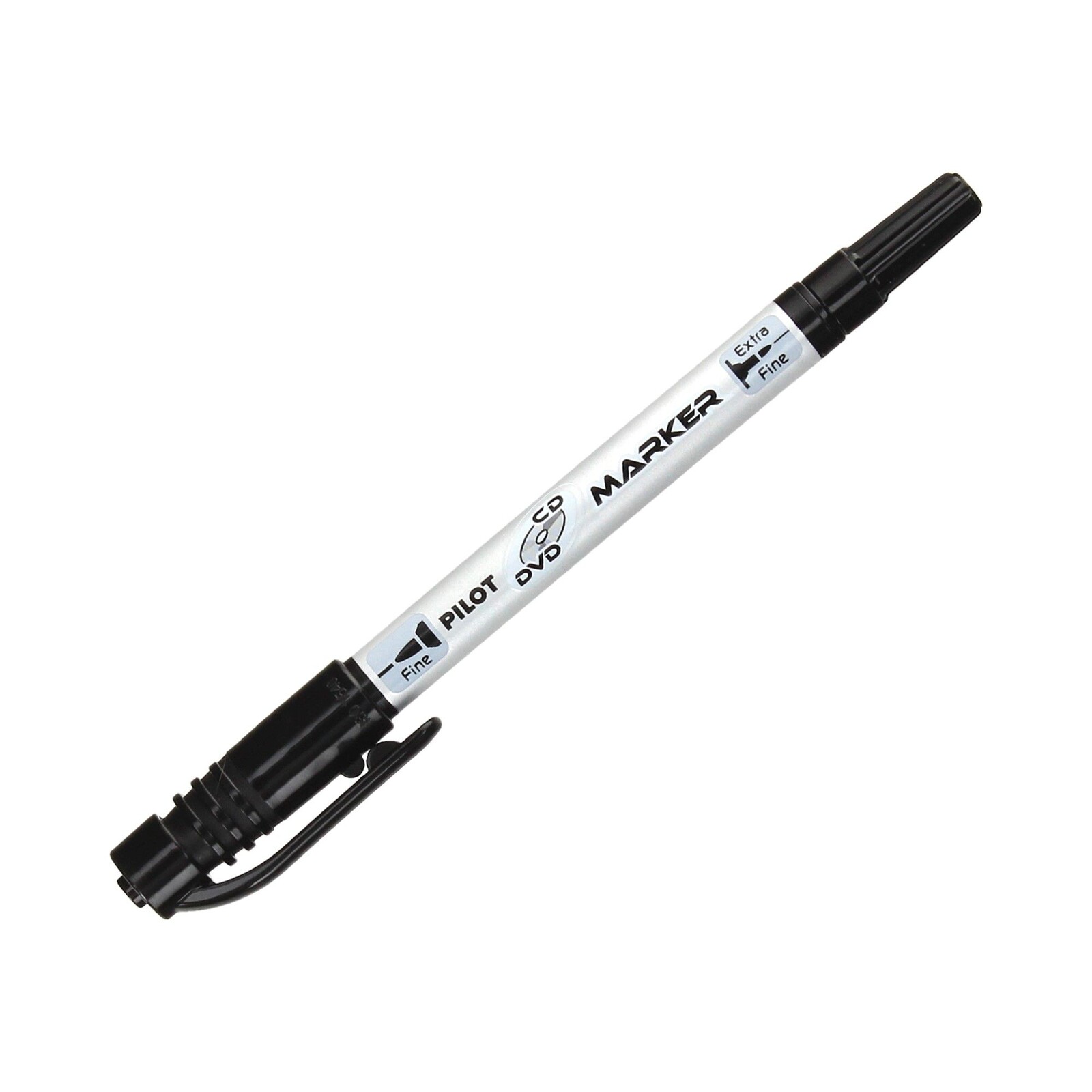 Oboustranný Marker voděodolný pro CD/DVD Pilot černé Fixy 12 kusů