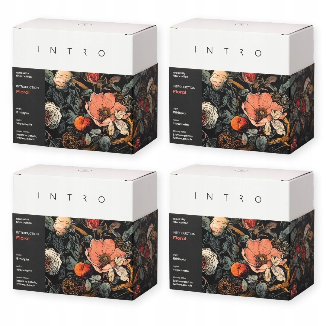 Káva zrnková 4x250 g Floral Etiopie, káva káva, single Intro