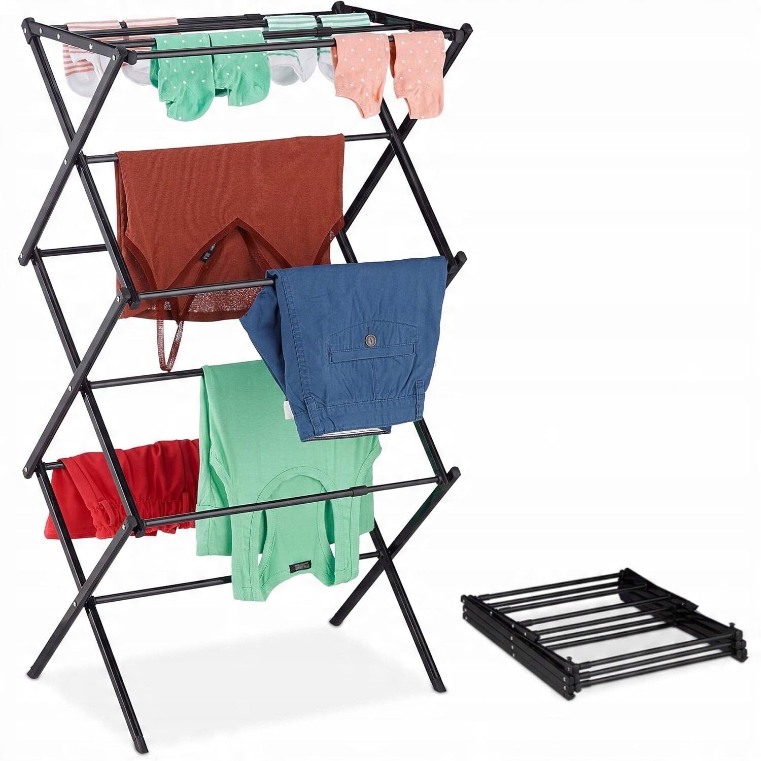 Skládací Sušák na praní 6 úrovní 11 tyčí Úspora místa