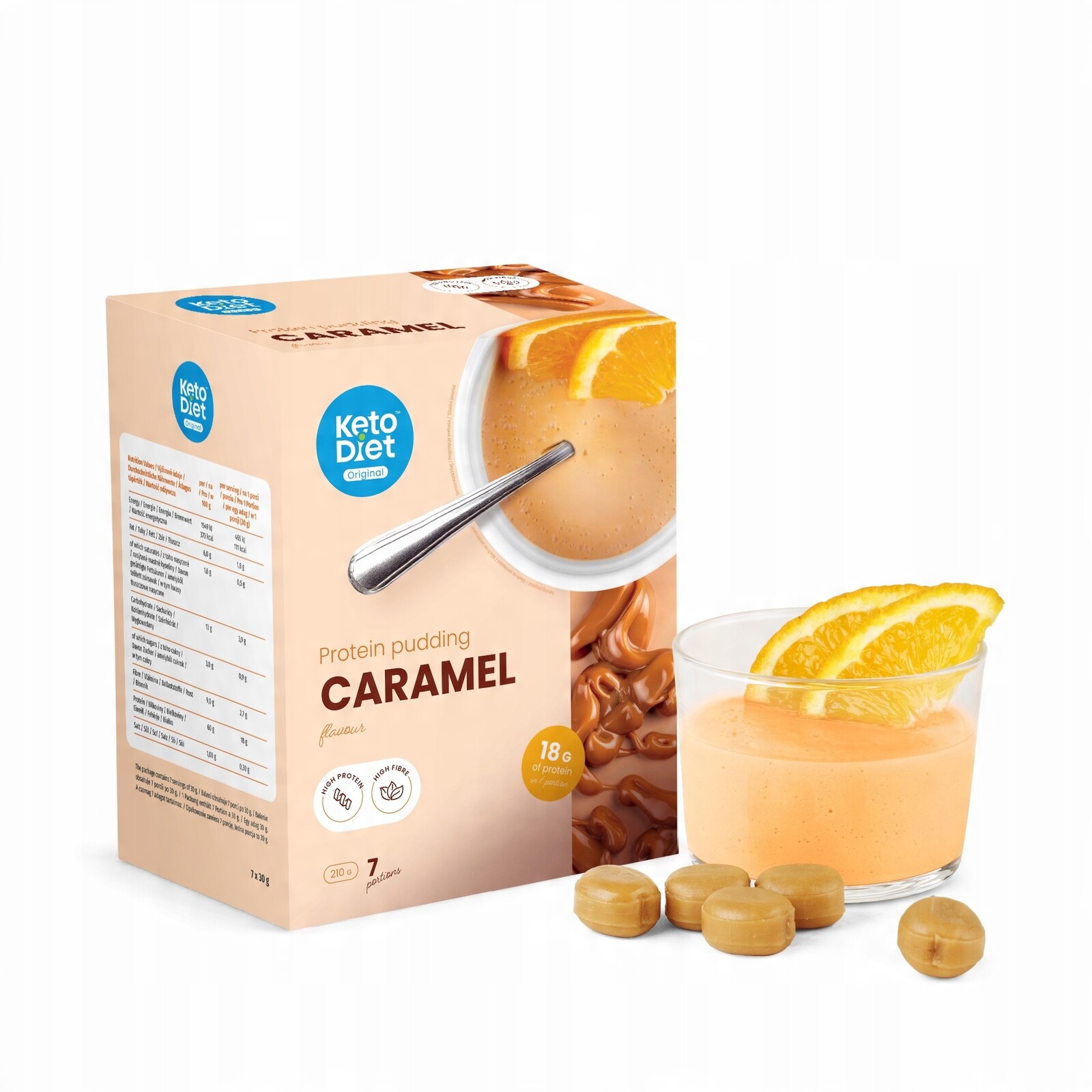 Proteinový pudink příchuť karamel (7 porcí)