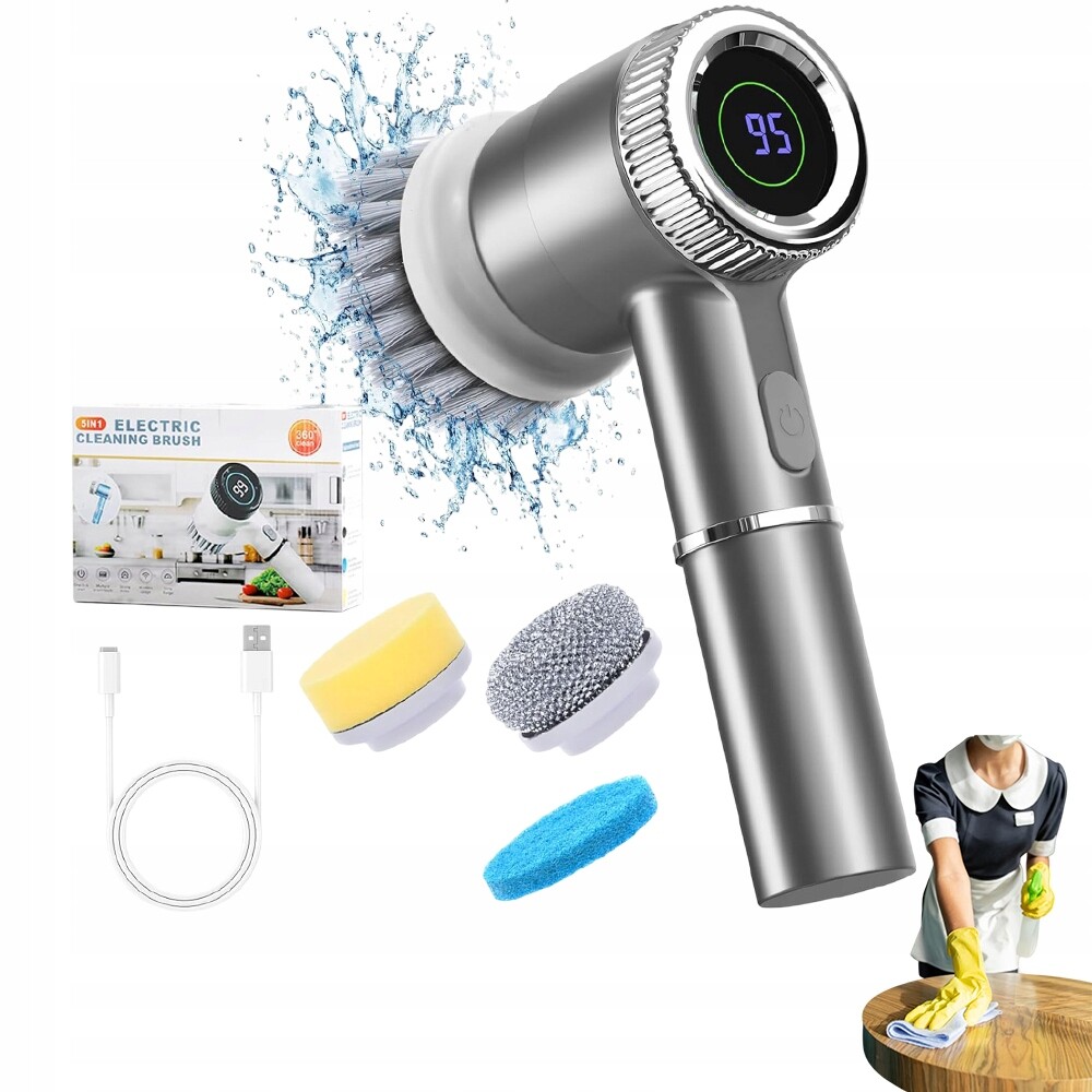 Elektrický Rotační Kartáč Sada: 6V1 Pro Čištění Úklidu A Mytí.