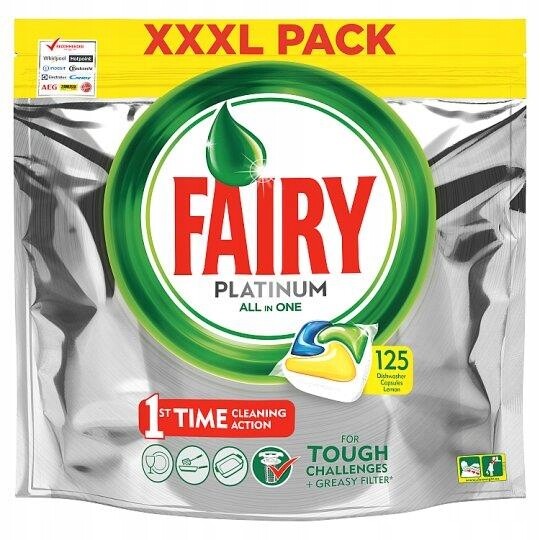 Kapsle do myčky Fairy Platinum 125ks Lemon