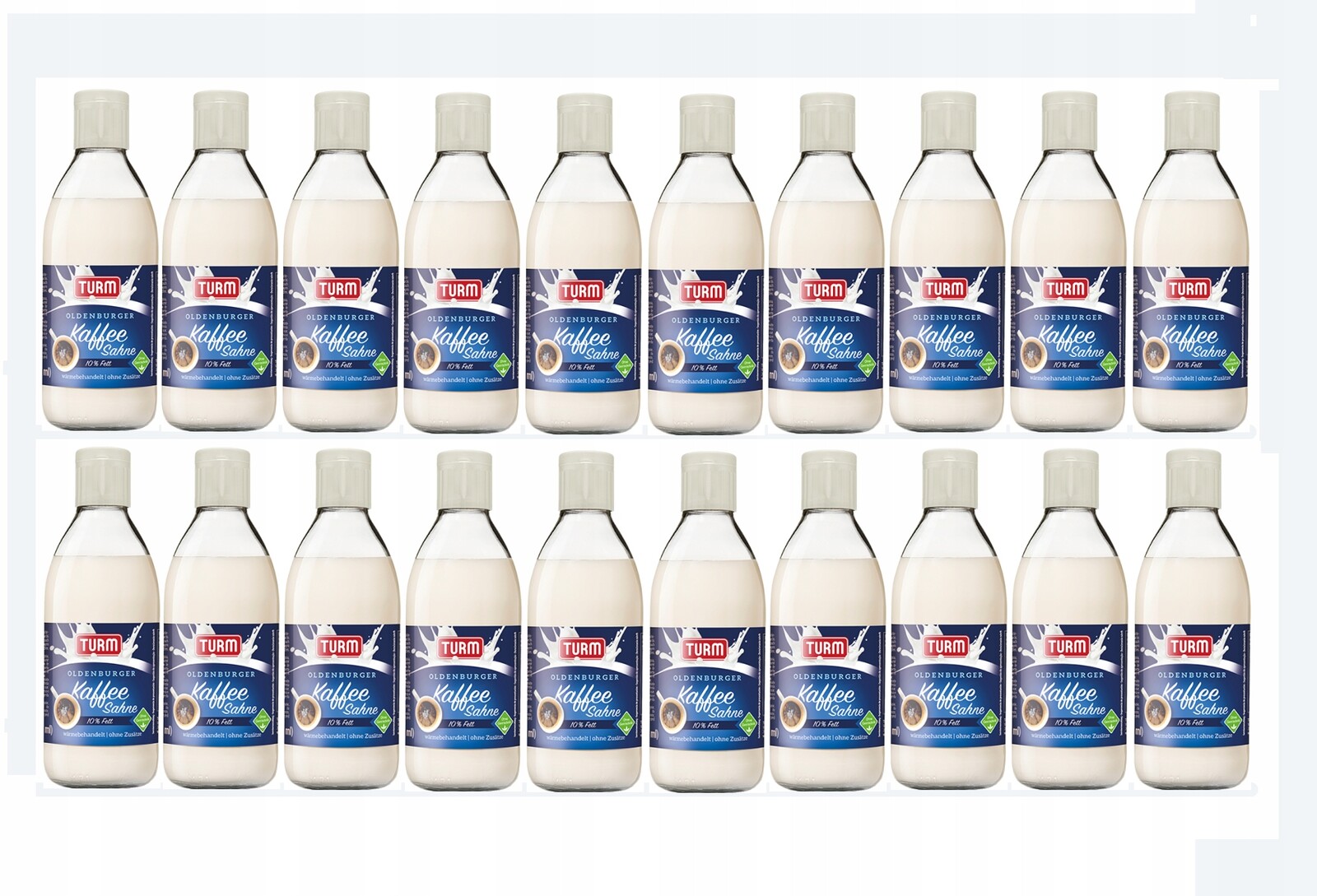 Svařák 20 x Smetana na kávu 10% ve skleněné láhvi