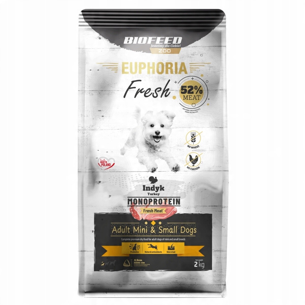 Biofeed Euphoria Fresh Meat Adult 2kg Mini Small Monoproteinové Krůta