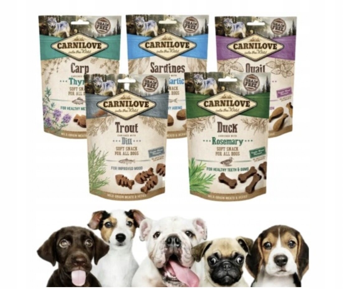 Carnilove Měkké pamlsky pro psa Snack Fresh Soft Mix Chutí 200 g*5 ks