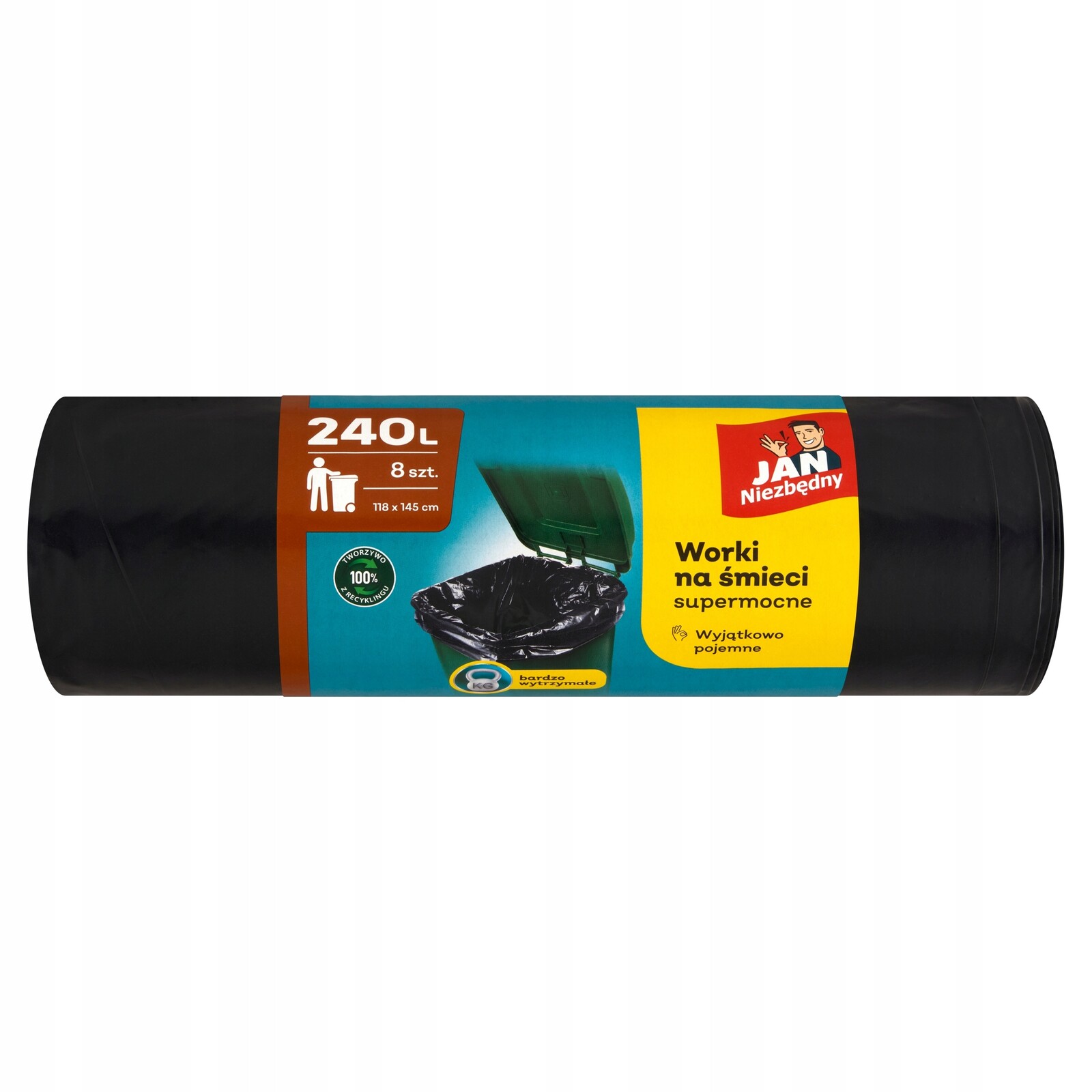 Sáčky na odpadky Jan Nezbytný, 240 l, 8ks Domácí sáčky na odpadky Sada