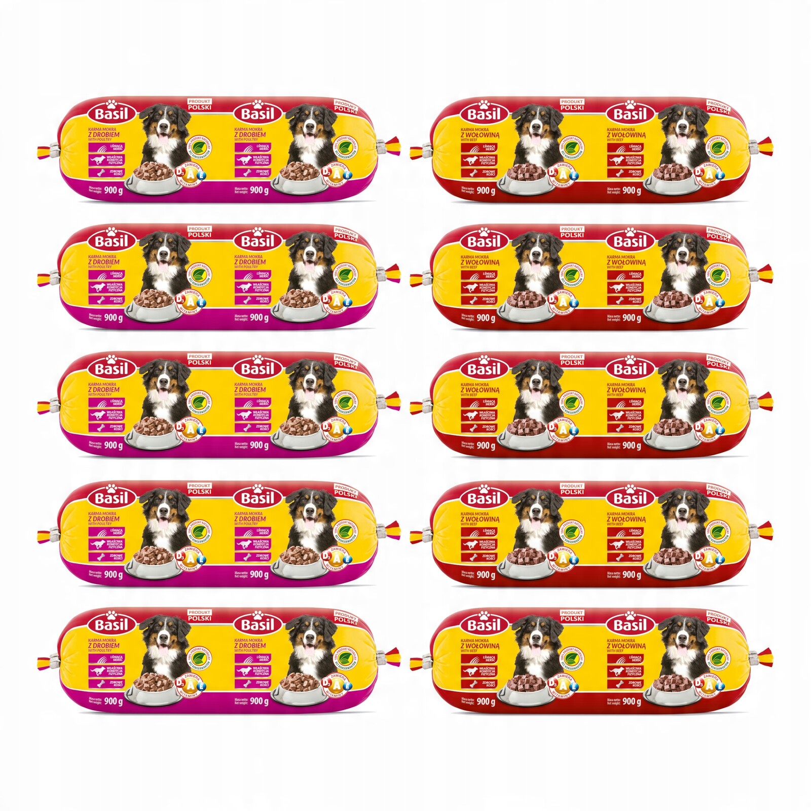 Krmivo mokrá tyčinka pro psa Basil Mix s drůbežím a hovězím masem Tyčinka 20 x 900 g