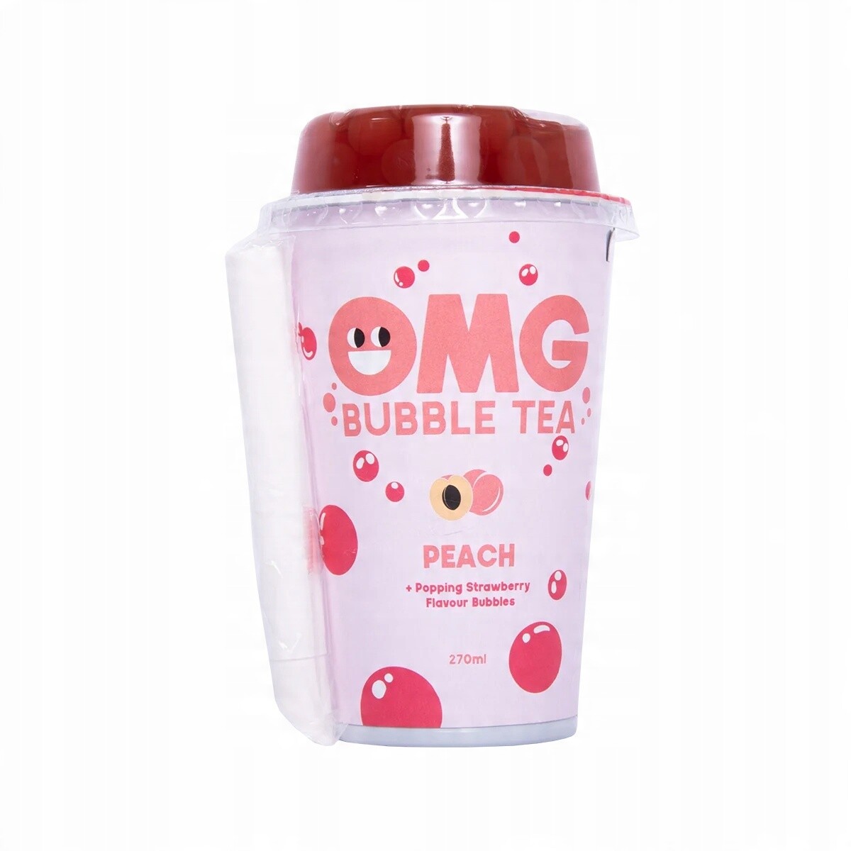 Omg bublinkový čaj broskve a jahoda 270ml