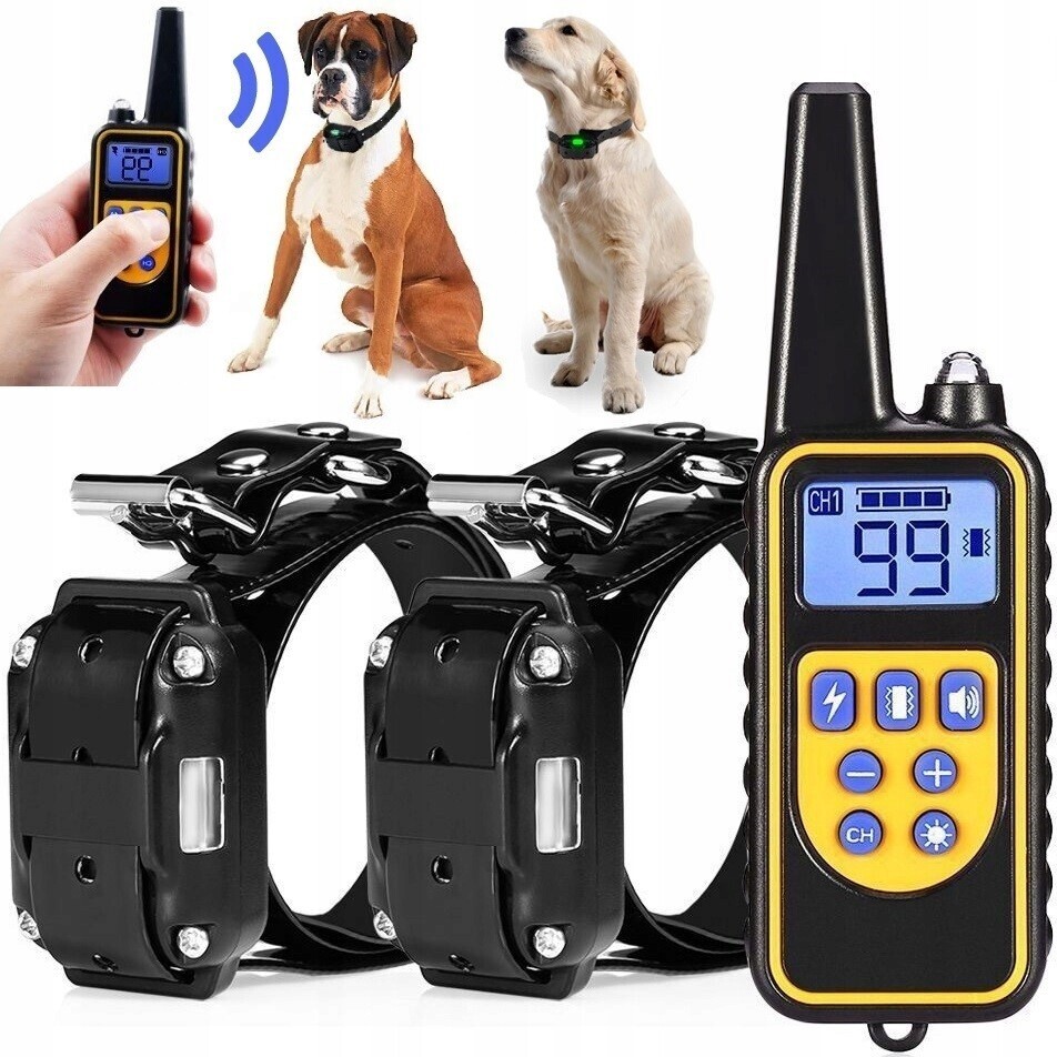 2X Elektrický Výcvikový Obojek Pro Psy Na Výcvik A Dálkové Ovládání Pro Psy