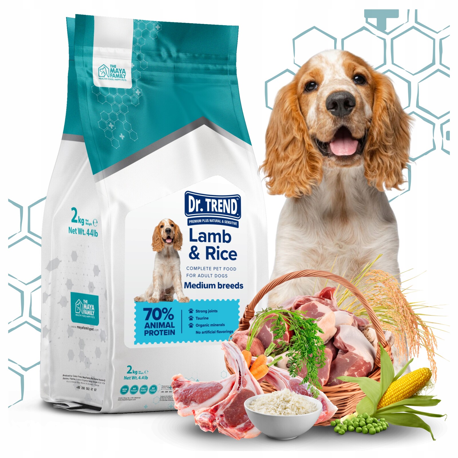 Dr. Trend krmivo pro psy středních plemen Jehněčí Rýže 2 kg Ubrousky