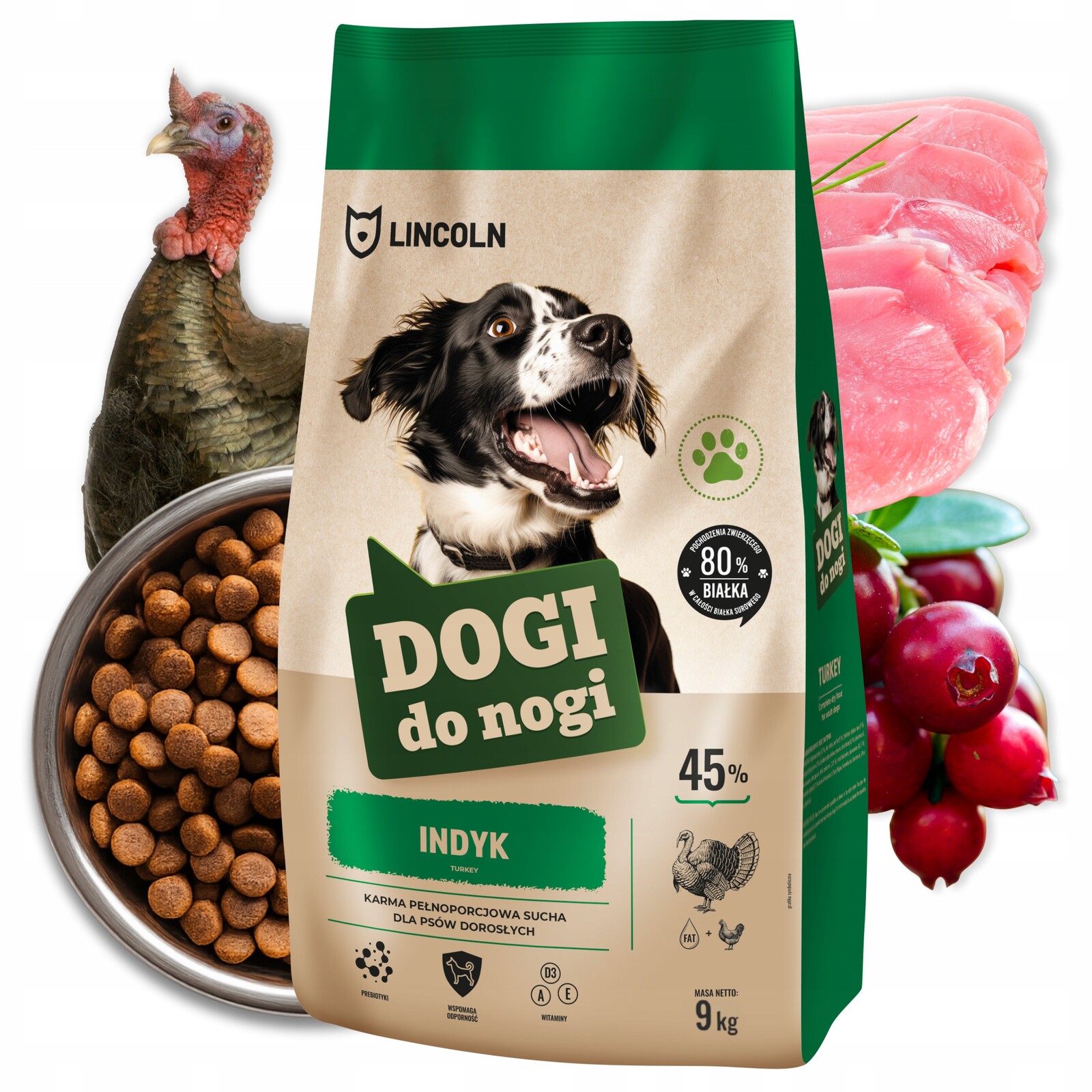 Krmivo pro psa 9kg Suché Krůta psy středního a velkého plemene pro dospělé zdravé