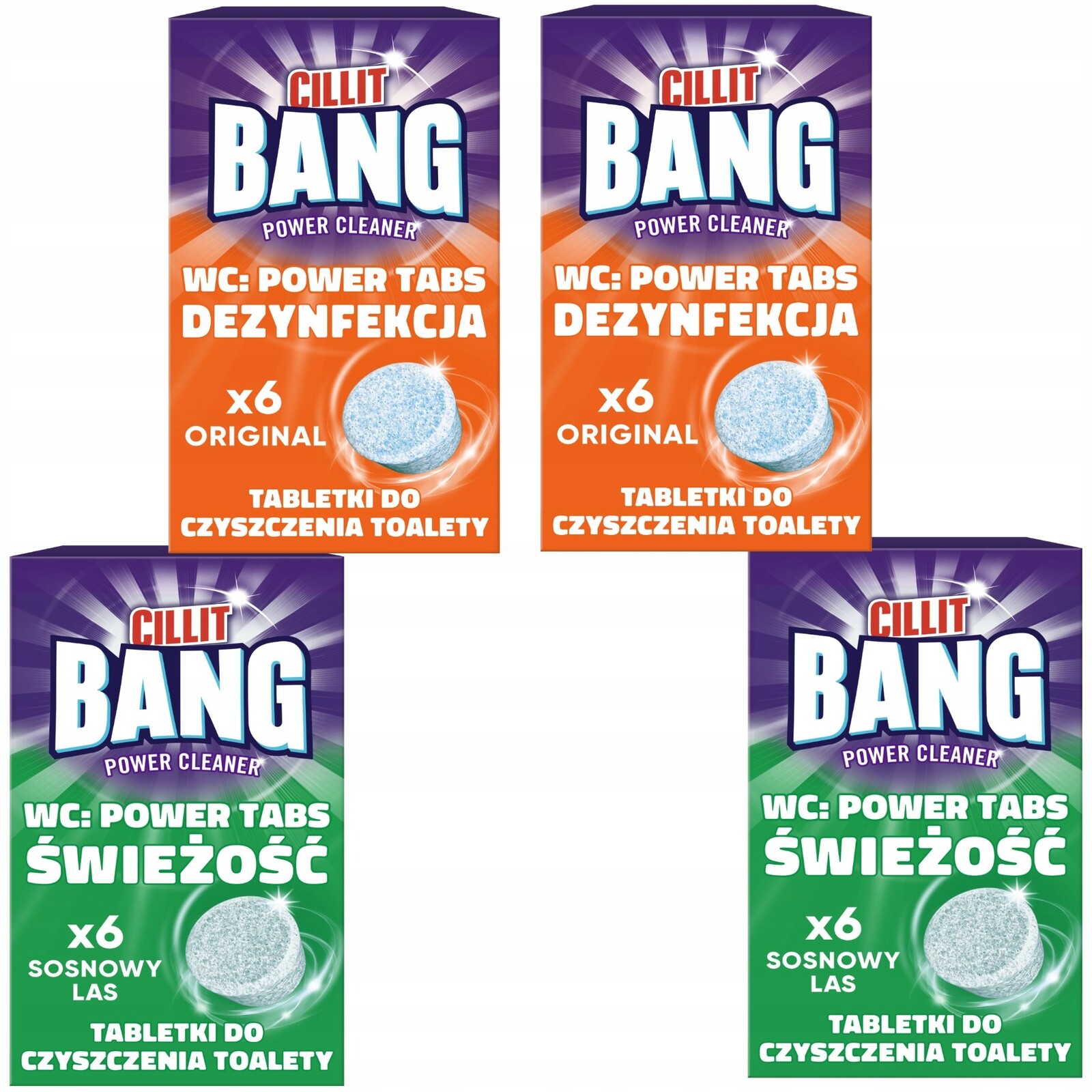 Cillit Bang Wc tablety na čištění Wc Toalety Originál a Borový les X24