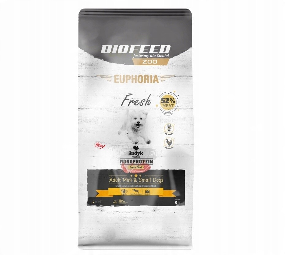 Biofeed Euphoria Fresh Meat Adult 8kg Mini Small Krůta Monoprotein