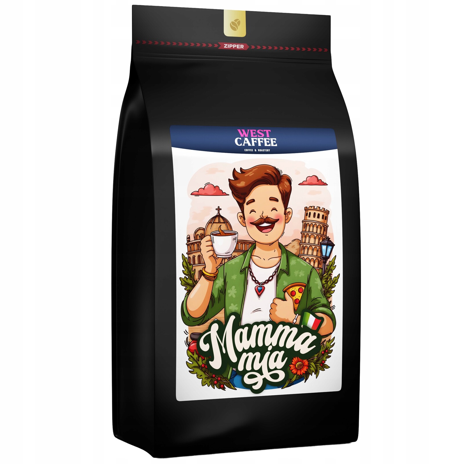 Káva zrnková Mamma Mia 1 kg Čerstvě pražená 100% Arabica Italy Blend