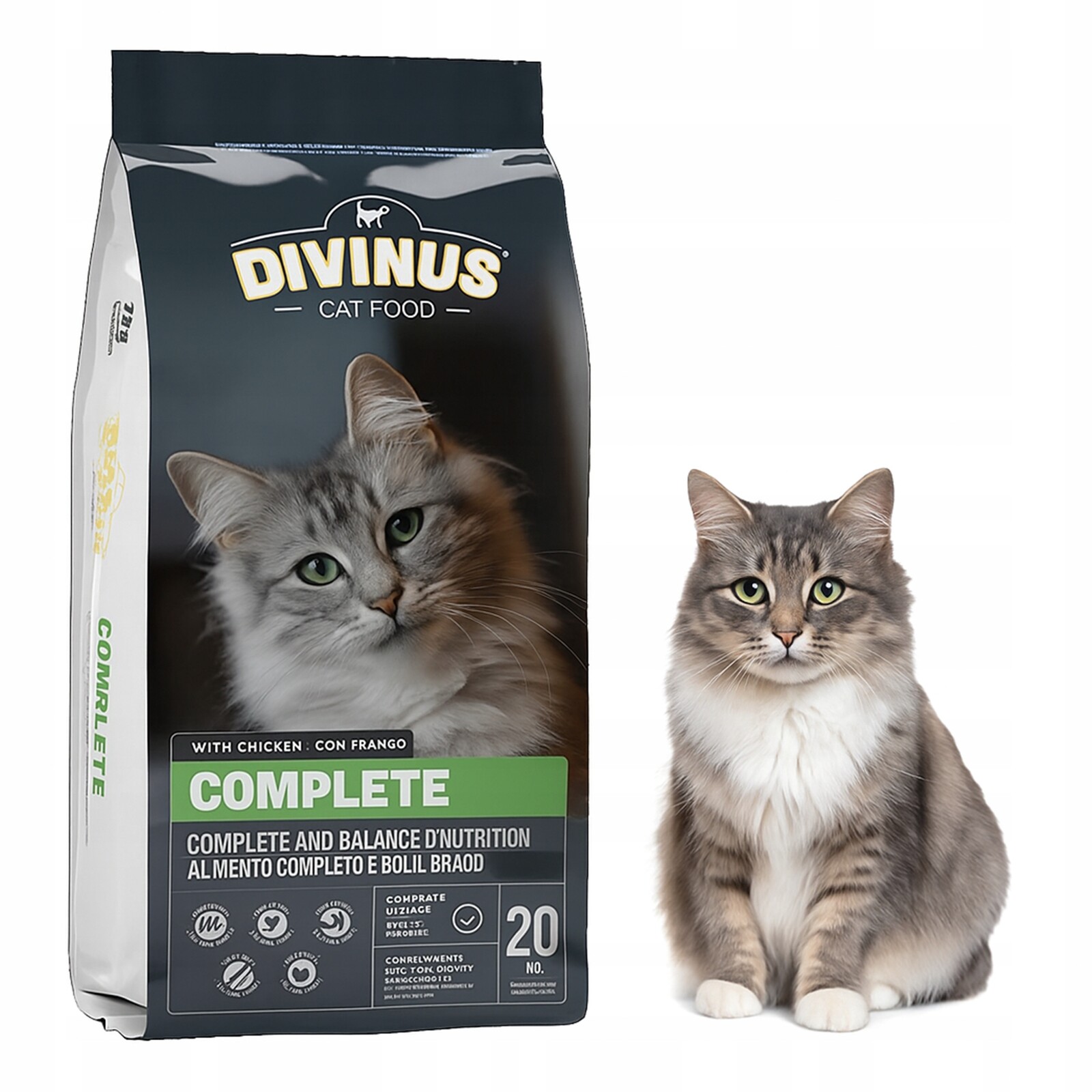 Suché Krmivo pro kočky Divinus Cat Complete pro dospělé kočky 20 kg