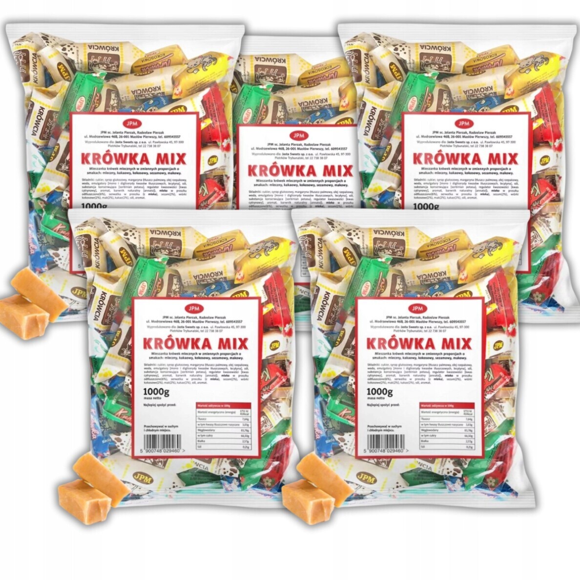 Bonbóny Krówki MIX 5x1kg Jpm Bonbóny Různé příchutě Velký set