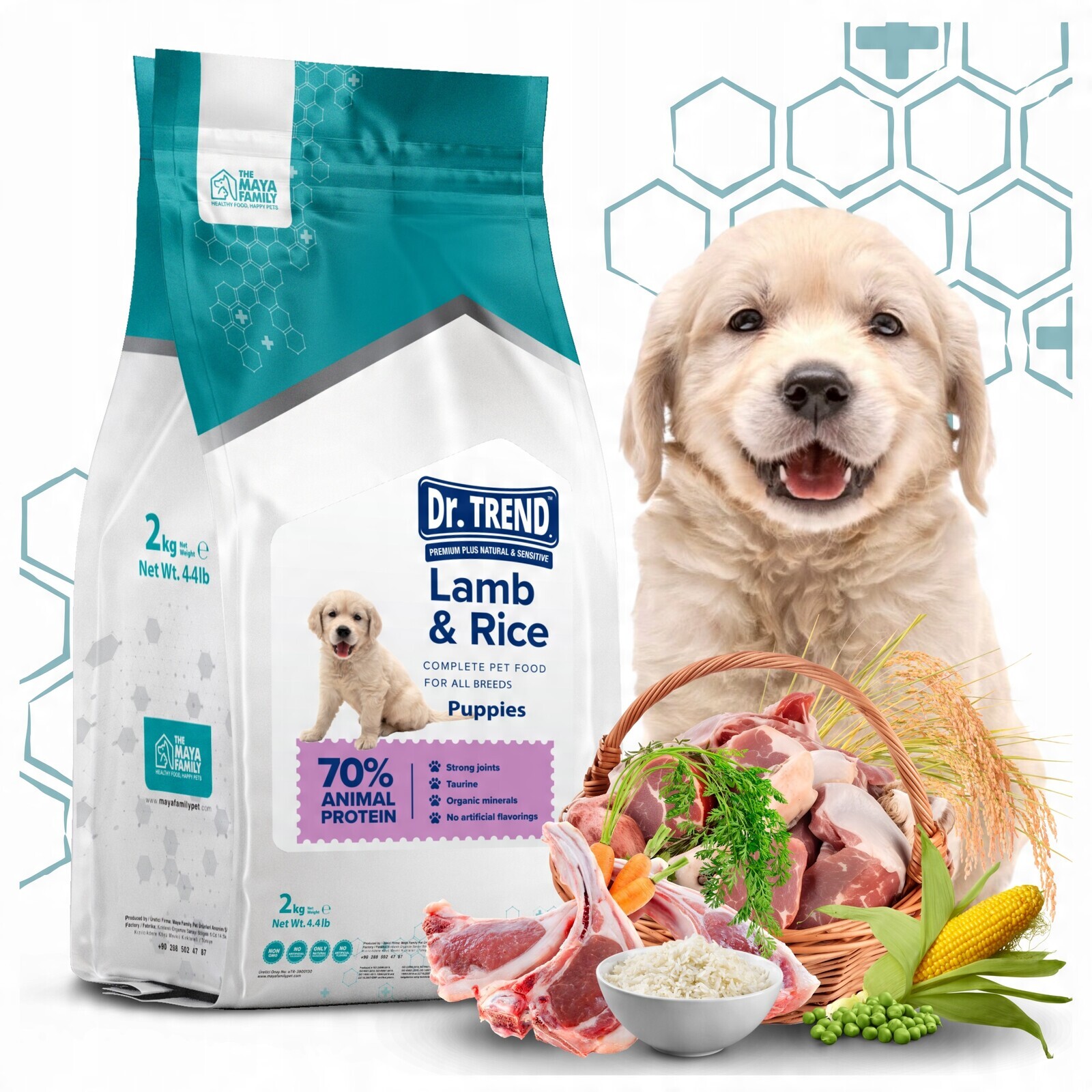 Dr. Trend krmivo pro štěňata Jehněčí A Rýže 2 kg Ubrousky
