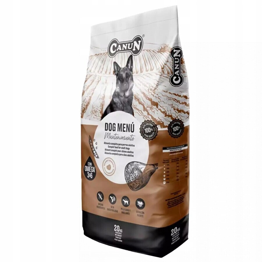 Suché Krmivo pro psy Canun Dog Menu 20 kg pro klidné psy s hovězím masem