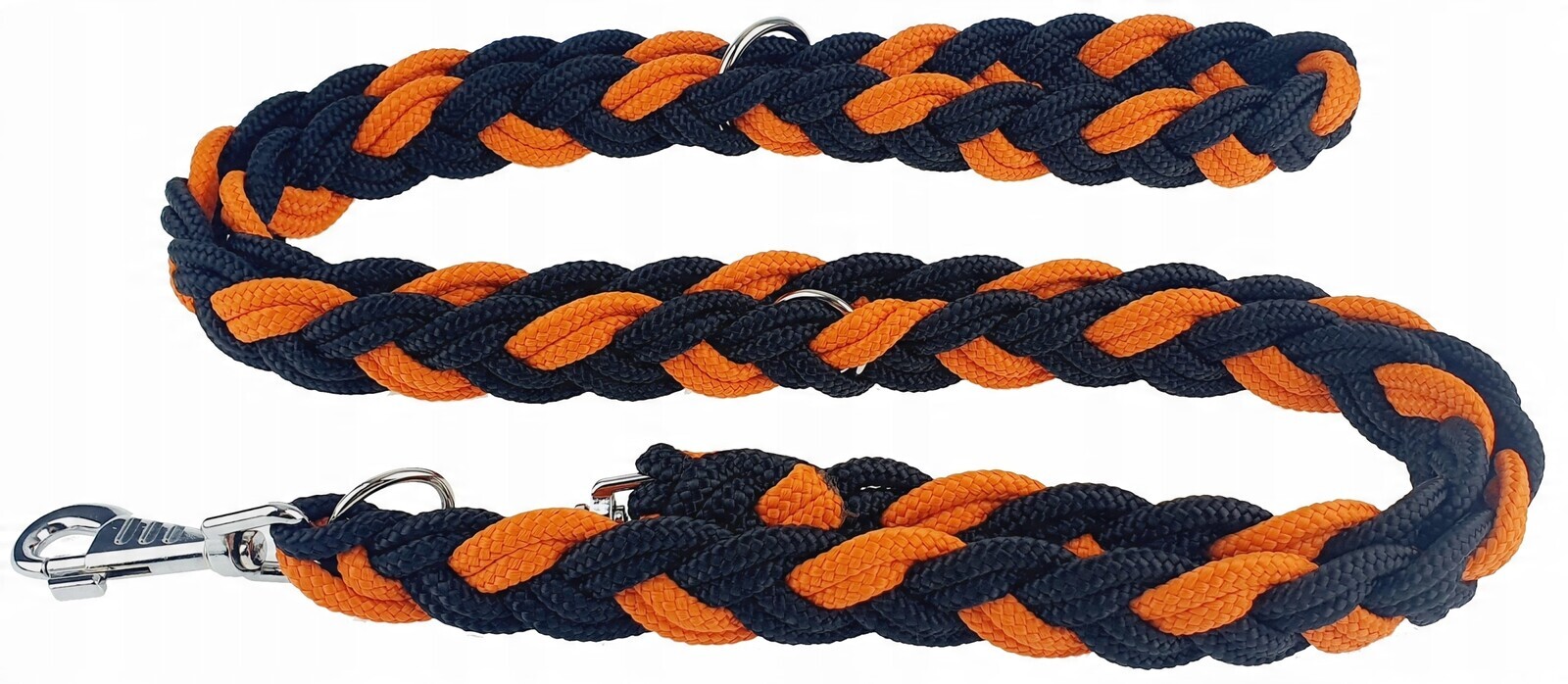 Champion Vodítko pro velkého psa 2.5 m Nastavitelná copánková černá oranžová