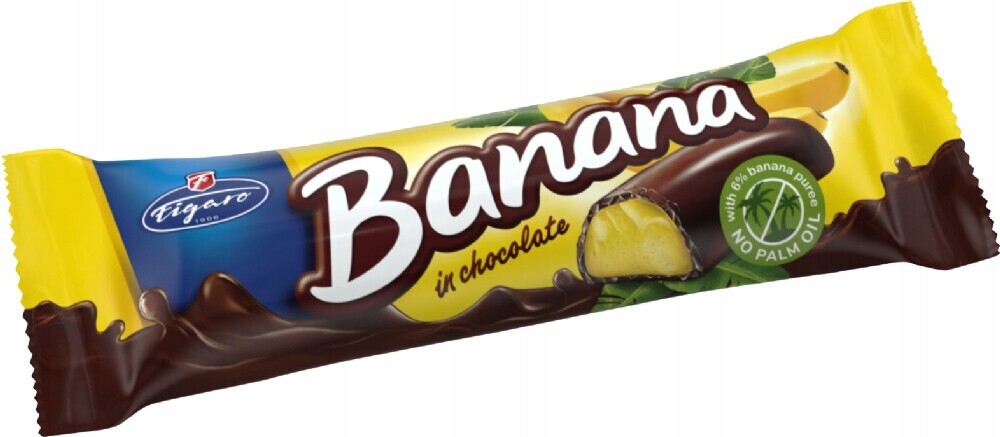 Sada Tyčinka Figaro Pěnový banán v čokoládě bez lepku 25 g 35 ks