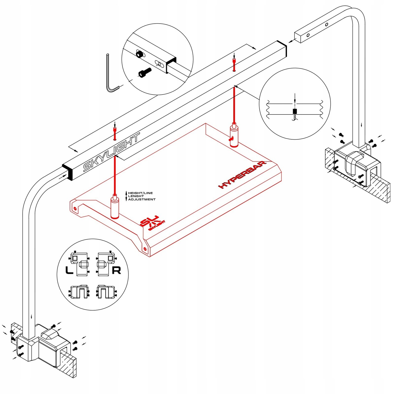 Hyperbar okrajový stojan pro akvárium 80/L.60