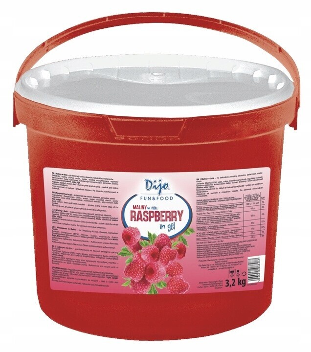 Malinové Ovoce v gelu 3,2 kg Fruželina na vafle a dezerty, Malinová Příchuť