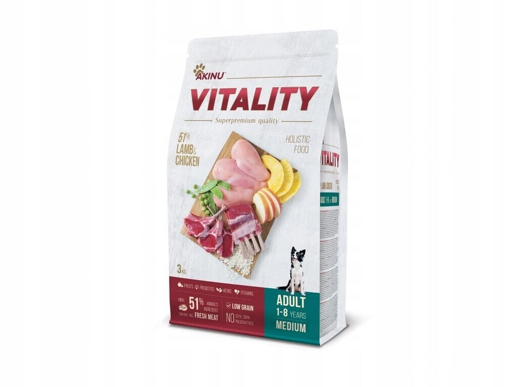 Akinu Vitality pes dospělý střední jehněčí a kuřecí maso 3kg