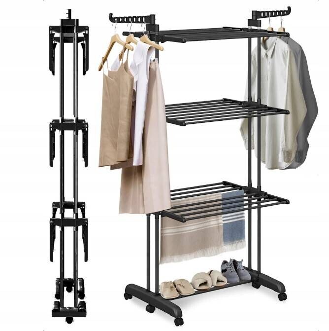 Sušák Velký, vertikální, skládací, stojící, černý Su02Cz