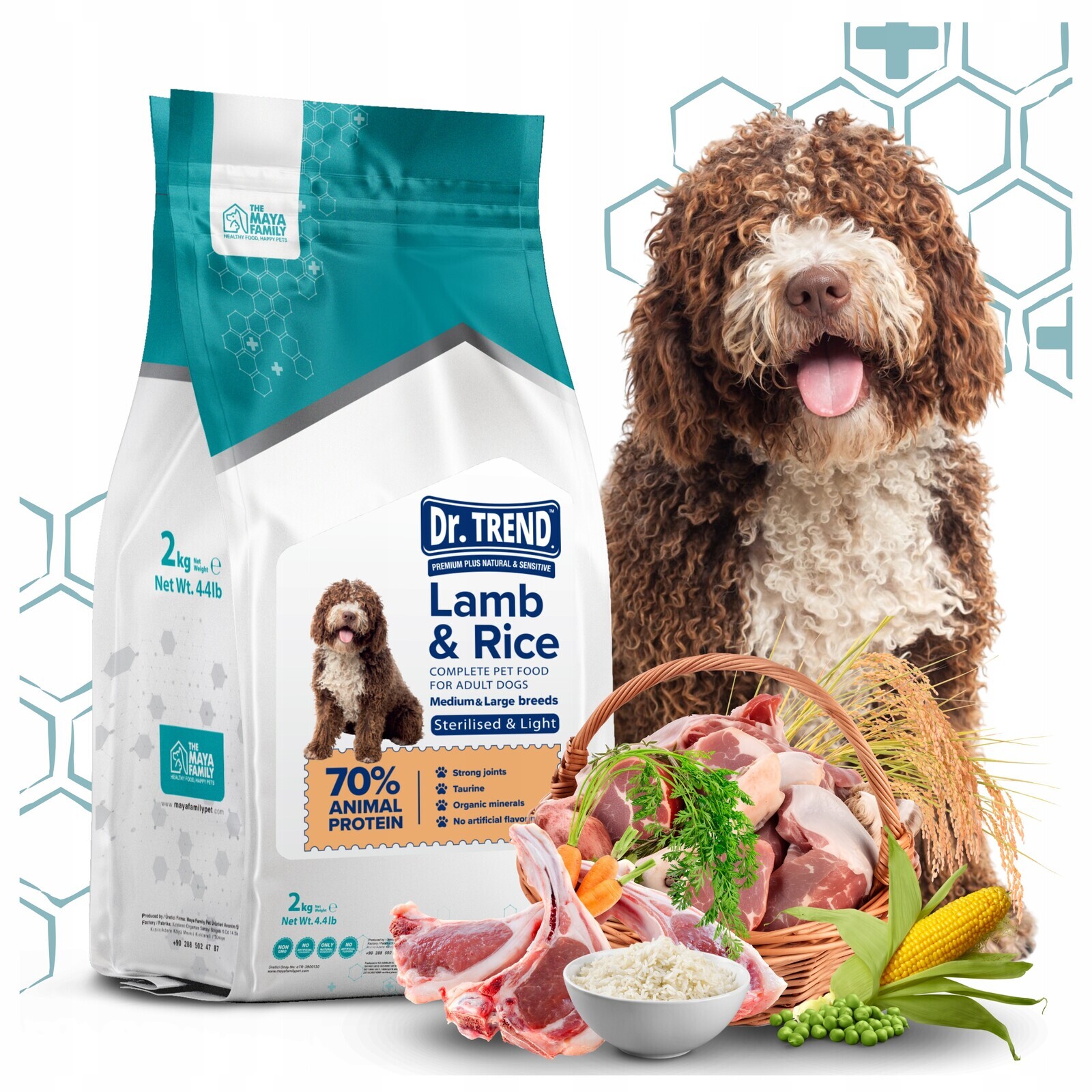 Dr.trend krmivo pro psy velkých plemen Sterilní Jehněčí 2 kg Ubrousky