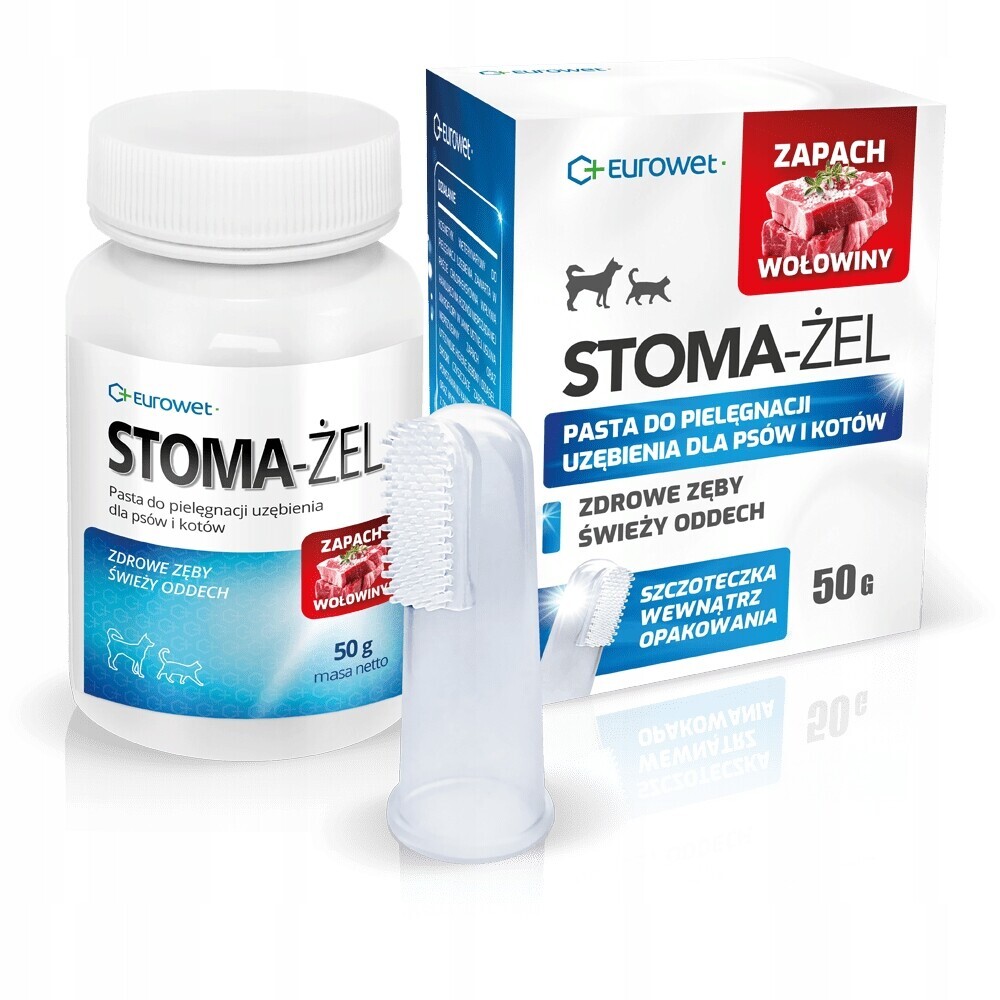 Eurowet Stoma Gel S Vůní Hovězího Masa A Kartáčkem 50 g