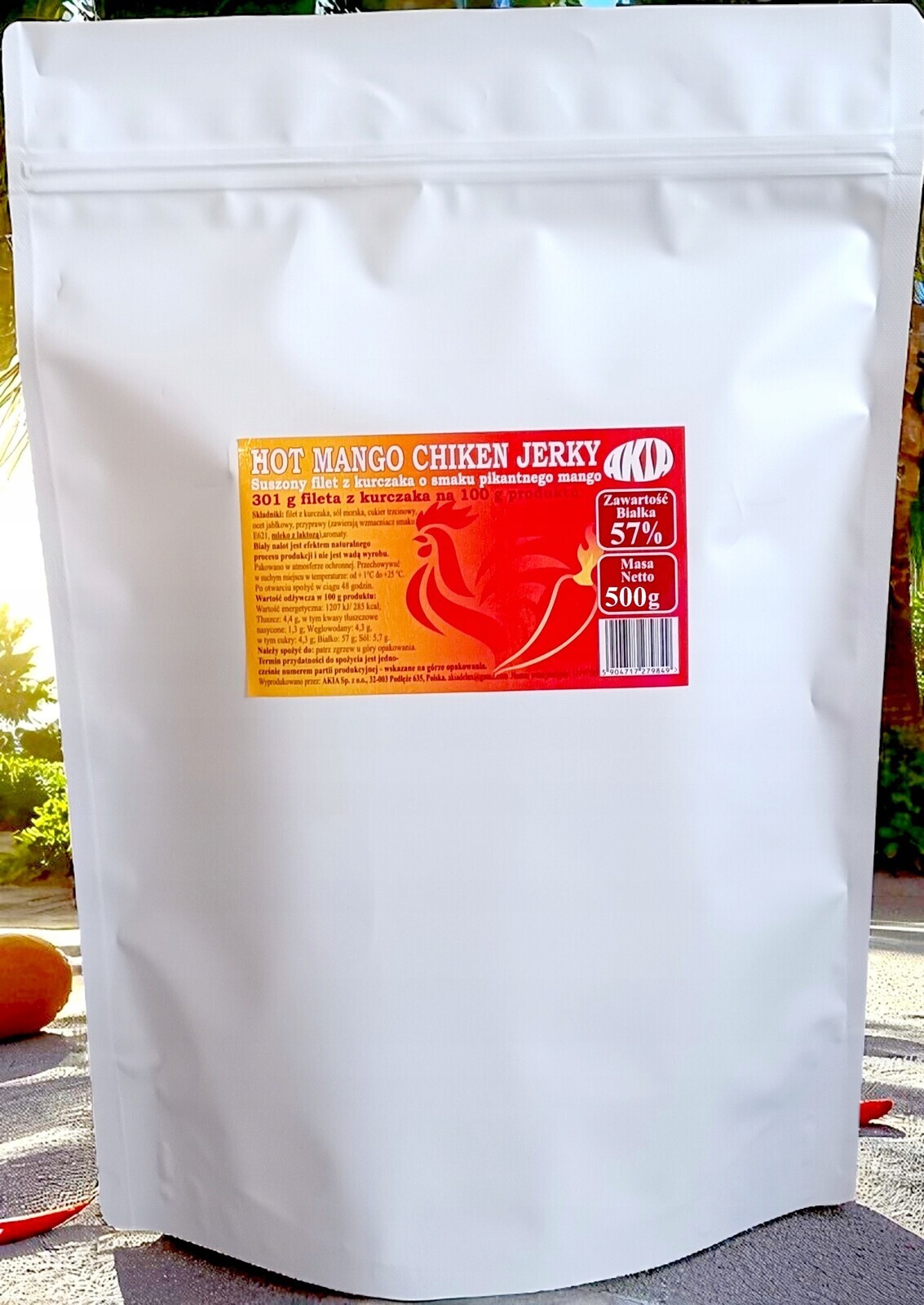 Akia Jerky, sušené kuřecí maso Pikantní mango 500 g